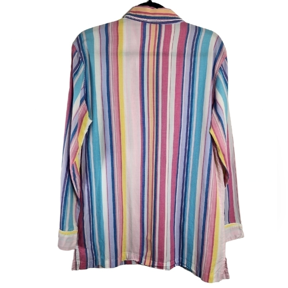 Victoria's Secret Striped Pajama Long Sleeve Top Womens Medium - Picture 2 of 9